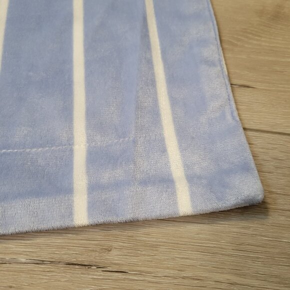 Lila and Jack White Blue Stripe Plaid Grid Baby Blanket Lovey Square Windowpane - Picture 3 of 6